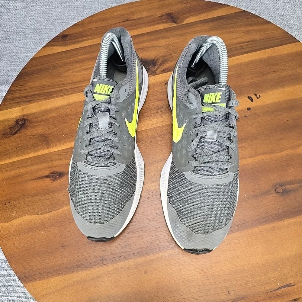 Nike Downshifter 7 Kids Running‎ Shoes Grey Volt Yellow Athletic Sneakers